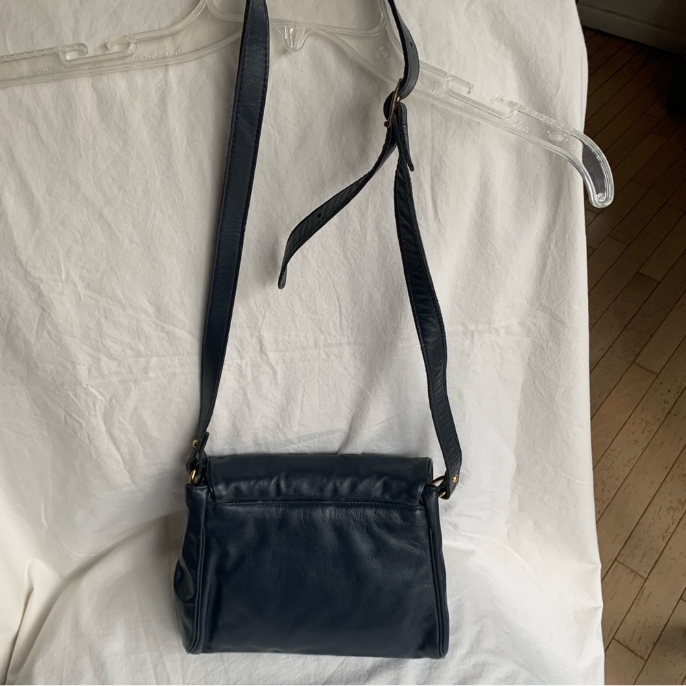 Dark Blue Etienne Aigner Vintage Leather Shoulder Bag - Picture 6 of 9